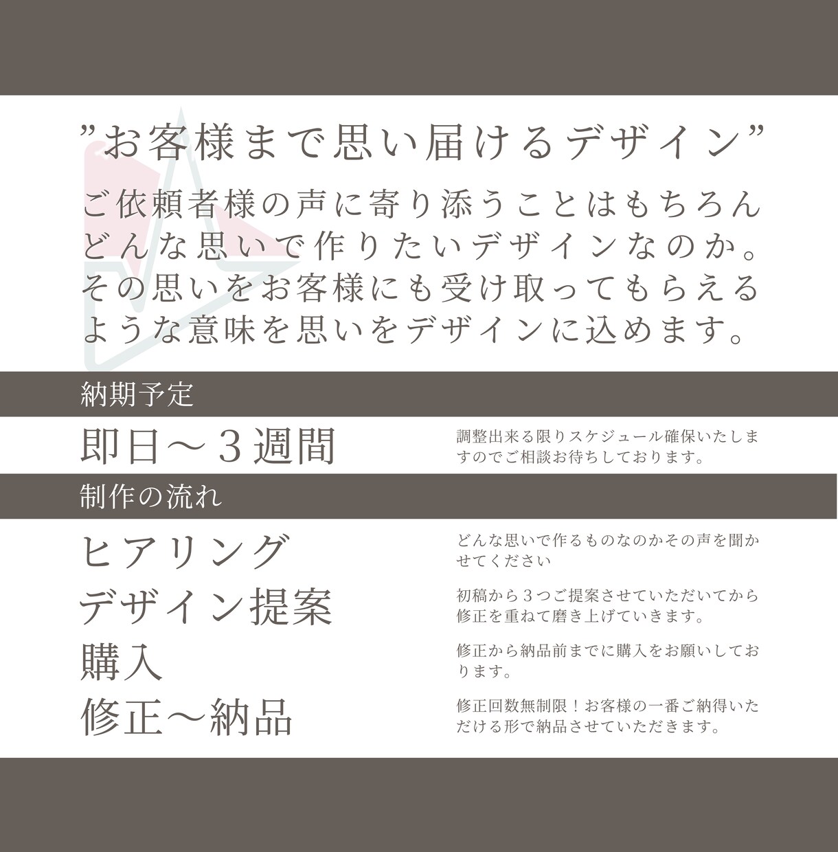 ロゴデザイン、想いを込めて作ります 想い込めたシンプル。だから流行りに流されず生き続ける。 イメージ5