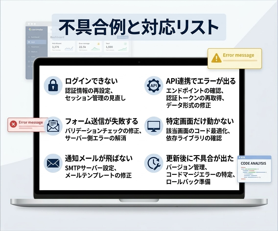 既存Webアプリの不具合修正します 原因調査から修正まで実務対応します イメージ2