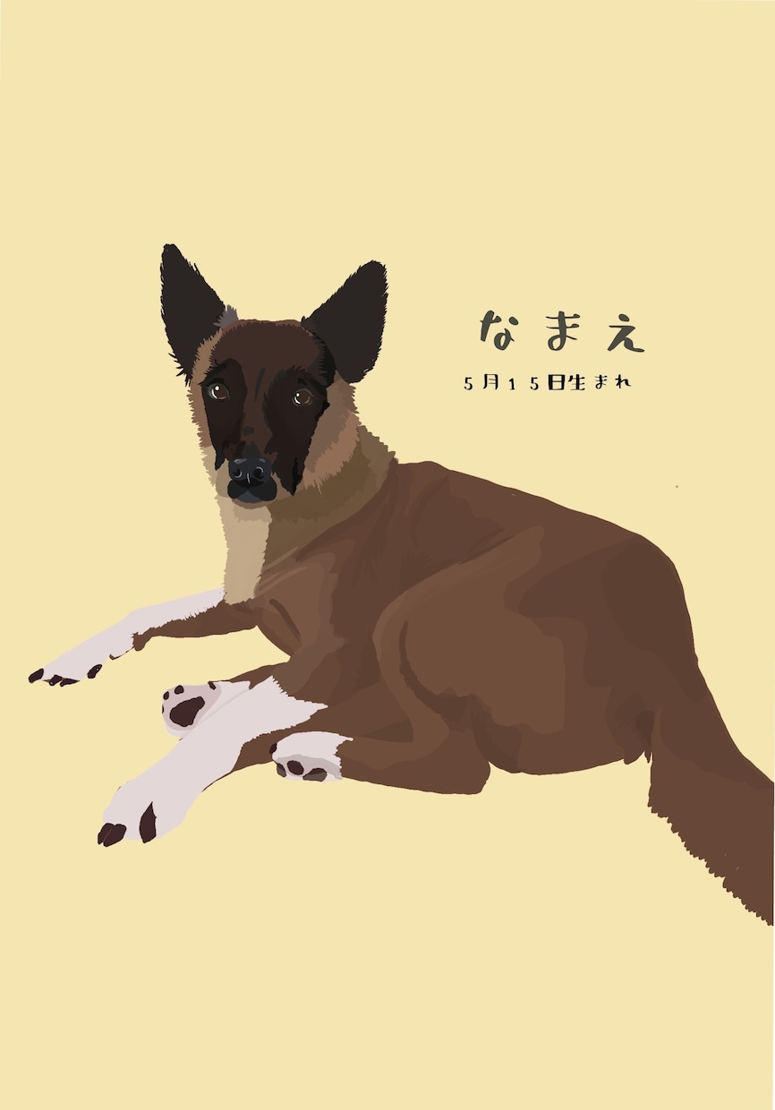 即日対応！アイコン等に！ペット似顔絵を描きます 海外風でおしゃれに♪愛犬や飼い主様の似顔絵を！ イメージ2