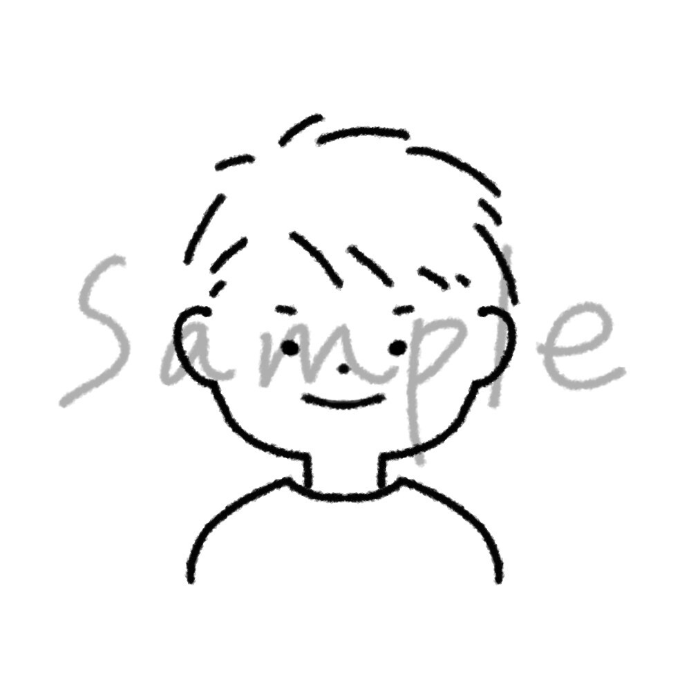 商用◎！ゆるかわいいアイコン描きます シンプルで優しげなイラスト似顔絵^^ 【モノクロ】 イメージ4