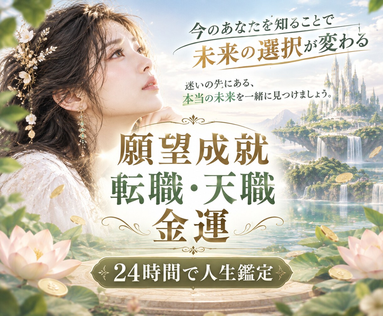 人生好転、あなたの未来を映し出し道を照らします 迷いを抱えるあなたへ。人生を好転させる鑑定 イメージ1