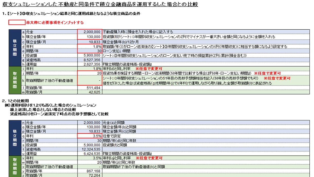 不動産損益シュミレーション用エクセルを販売します 不動産投資…言われたままに買ってませんか？ イメージ5