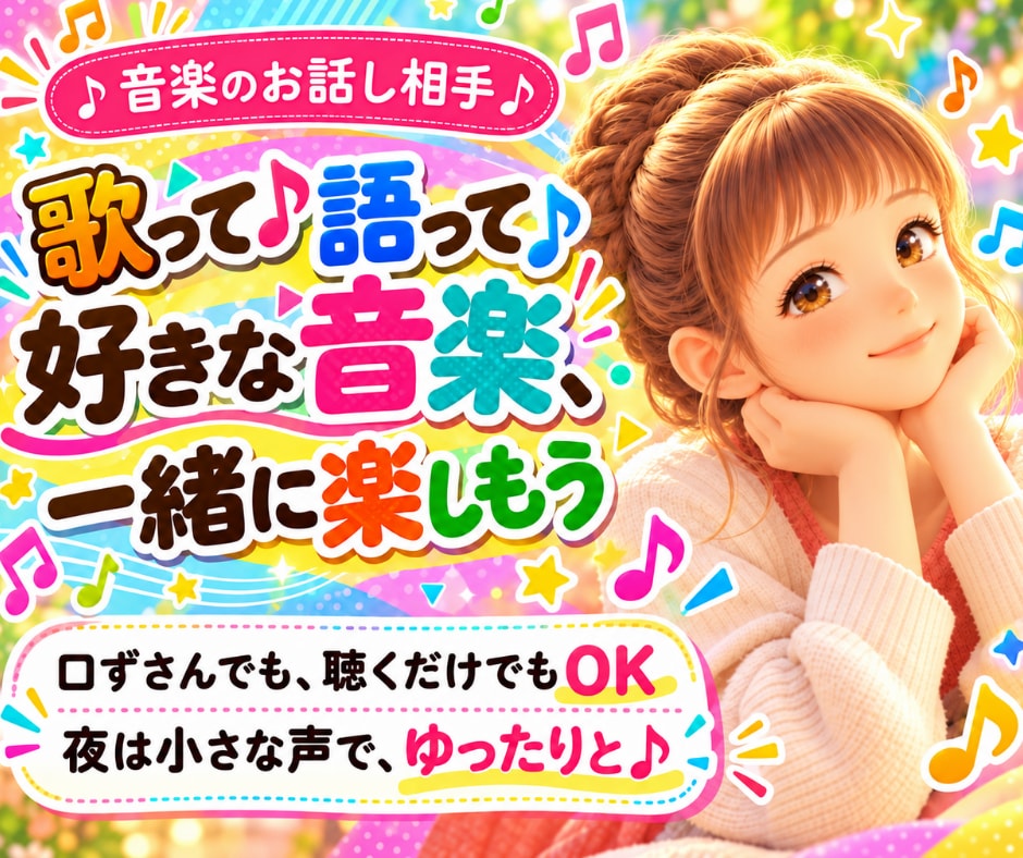 歌って語って♪懐かしの曲も好きな曲も広く楽しみます 好きな曲や歌詞、歌声の魅力を語ったり♪夜はそっと口ずさんで♪ イメージ1