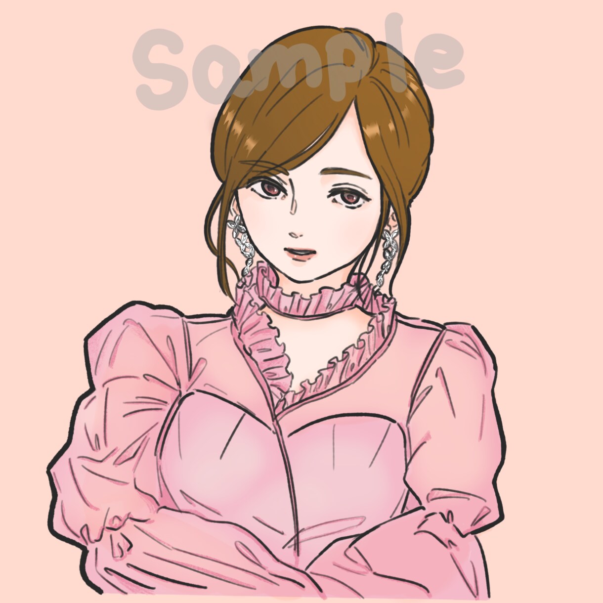 SNS用アイコンイラスト描きます クセのない絵柄で人物イラストを提供します イメージ2