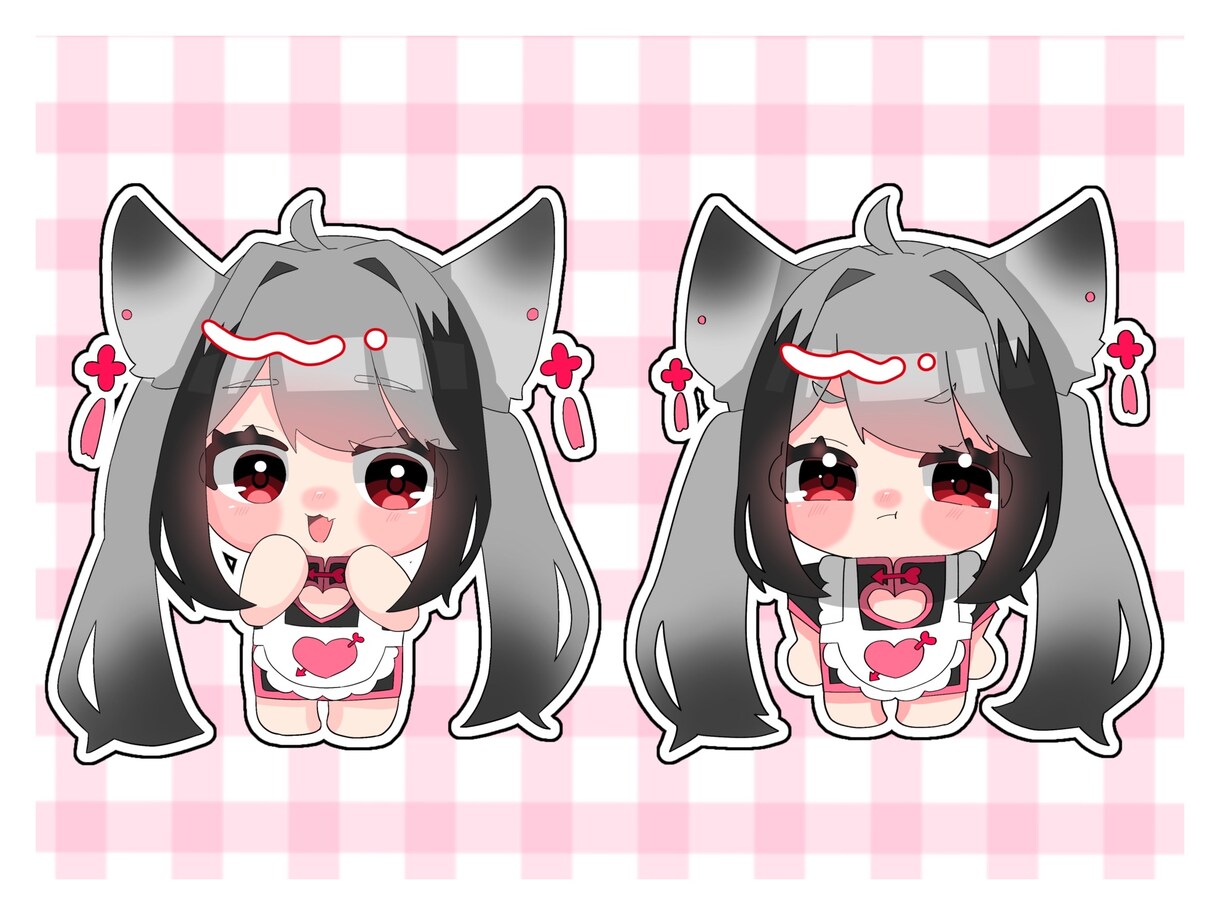 2頭身デフォルメ表情差分8種セットをお描きします もちもちかわいいちびキャラを安く沢山制作します イメージ5