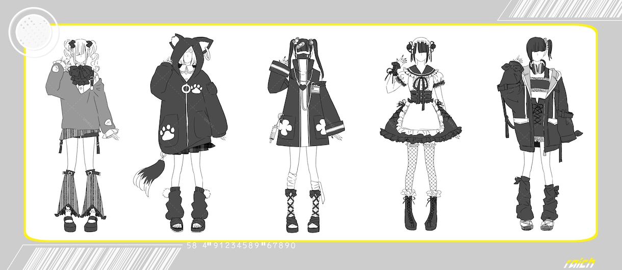 衣装デザイン承ります 可愛い衣装デザイン！アイドル、ゲーム、地雷系、Vtuber… イメージ9