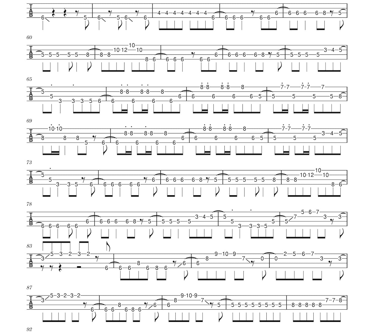 音楽経験15年がベースのTAB譜作成いたします 相対音感を活かした正確な譜面をお渡しします！ イメージ2