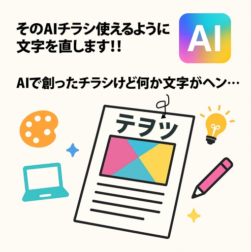AIで作ったチラシの文字化け・デザイン崩れ直します ChatGPTで作ったチラシ、そのまま使えますか？ イメージ1