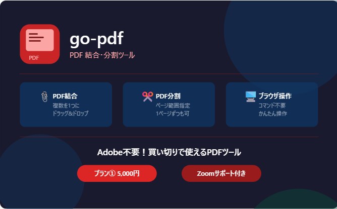 PDFを結合・分割するツール提供します Adobeより安い！買い切りPDFツール イメージ1