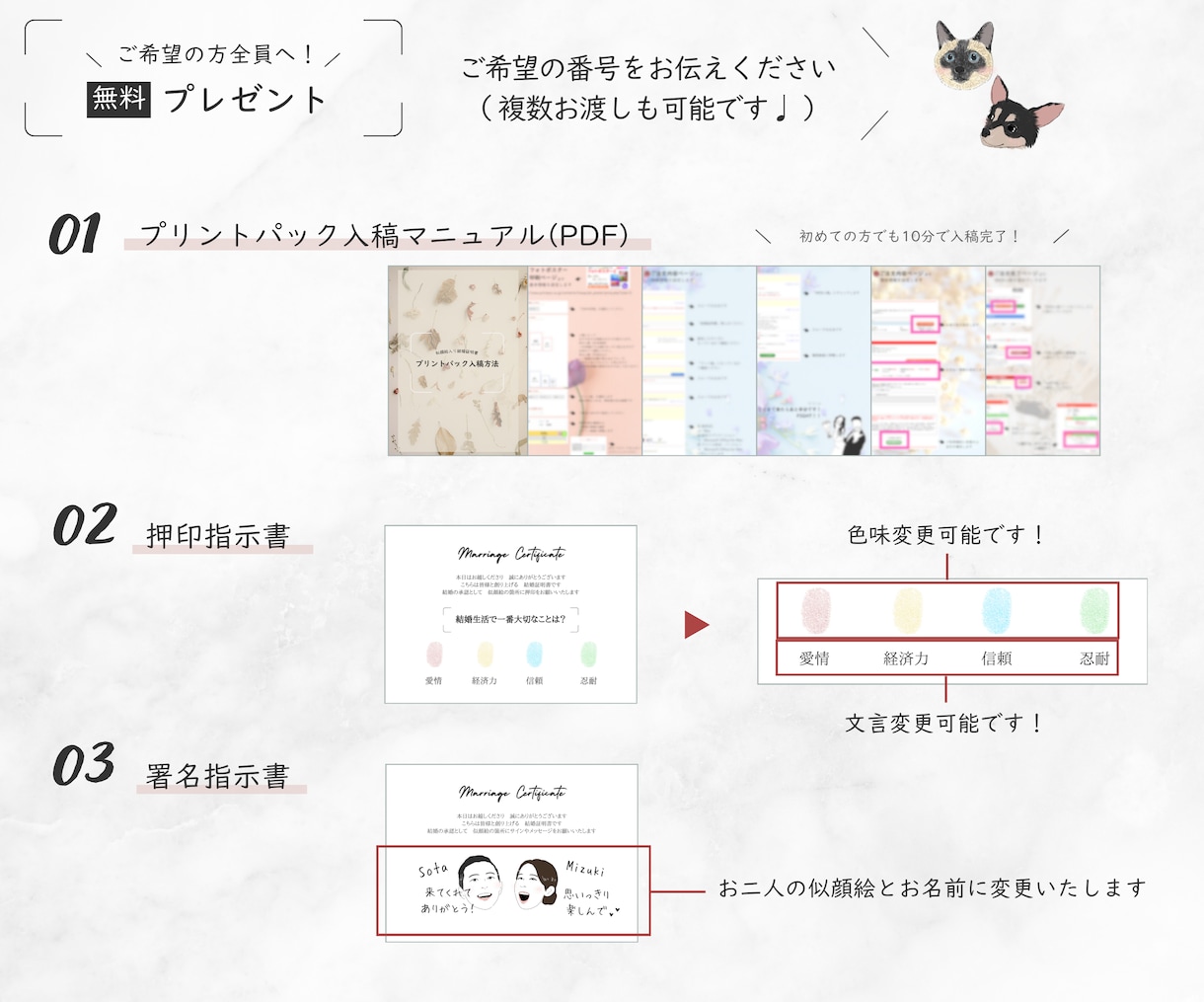 ゲスト参加型┊似顔絵入り結婚証明書作成します 全員のサイン・指印で創り上げる オーダーメイド演出 イメージ3