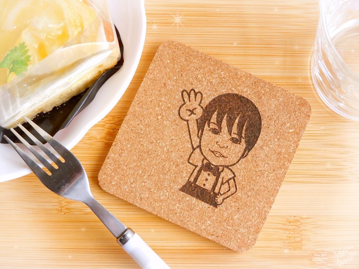 似顔絵やイラストでオリジナルコースターを作ります 開店祝いや記念日に◎フルオーダーで世界に1つのコースターを♪ イメージ7