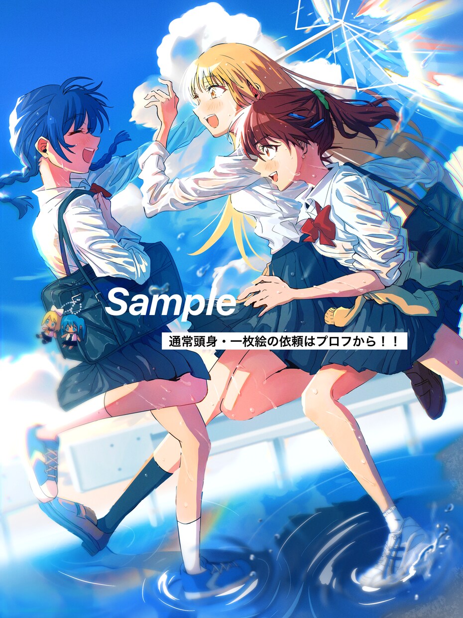 パキッとしたミニキャライラストをお描きします ☆ポップなアニメ風イラスト☆要望イロイロ承ります！ イメージ5