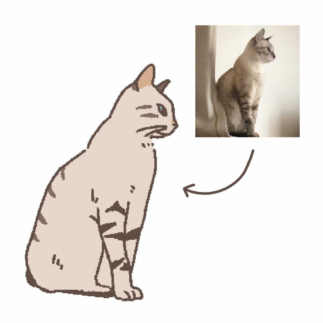 ペットのお写真からシンプルなイラストを描きます シンプルでかわいいイラストを描きます！ イメージ4