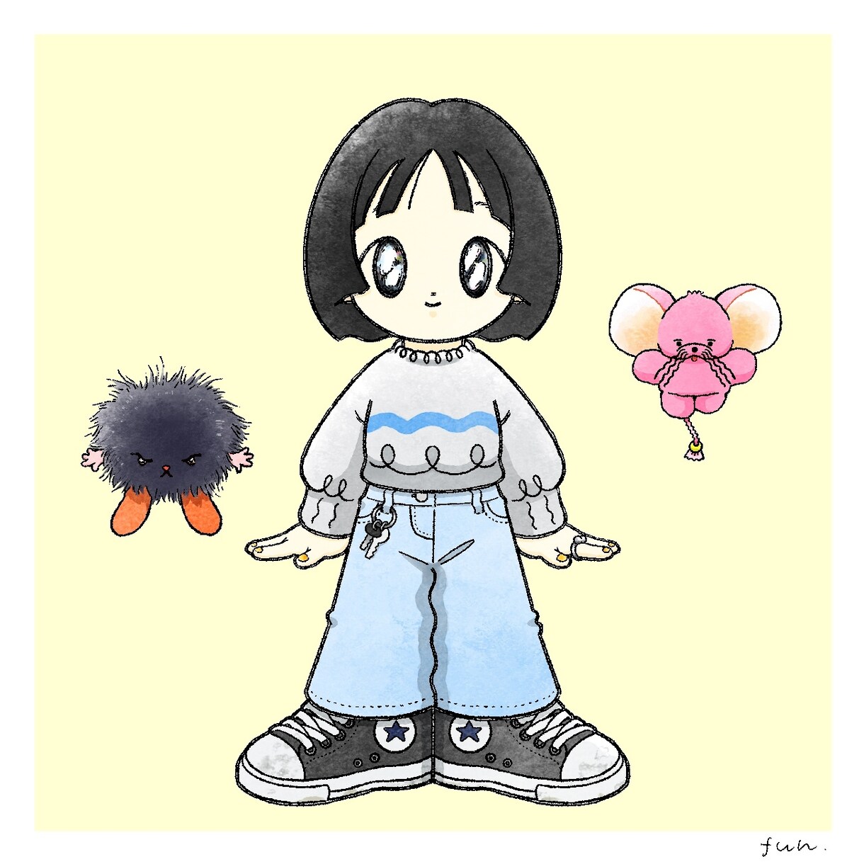 大切なペット・ぬいぐるみと一緒に♡似顔絵描きます にこにこたのしいおともだちと素敵なあなたを描きます！ イメージ1