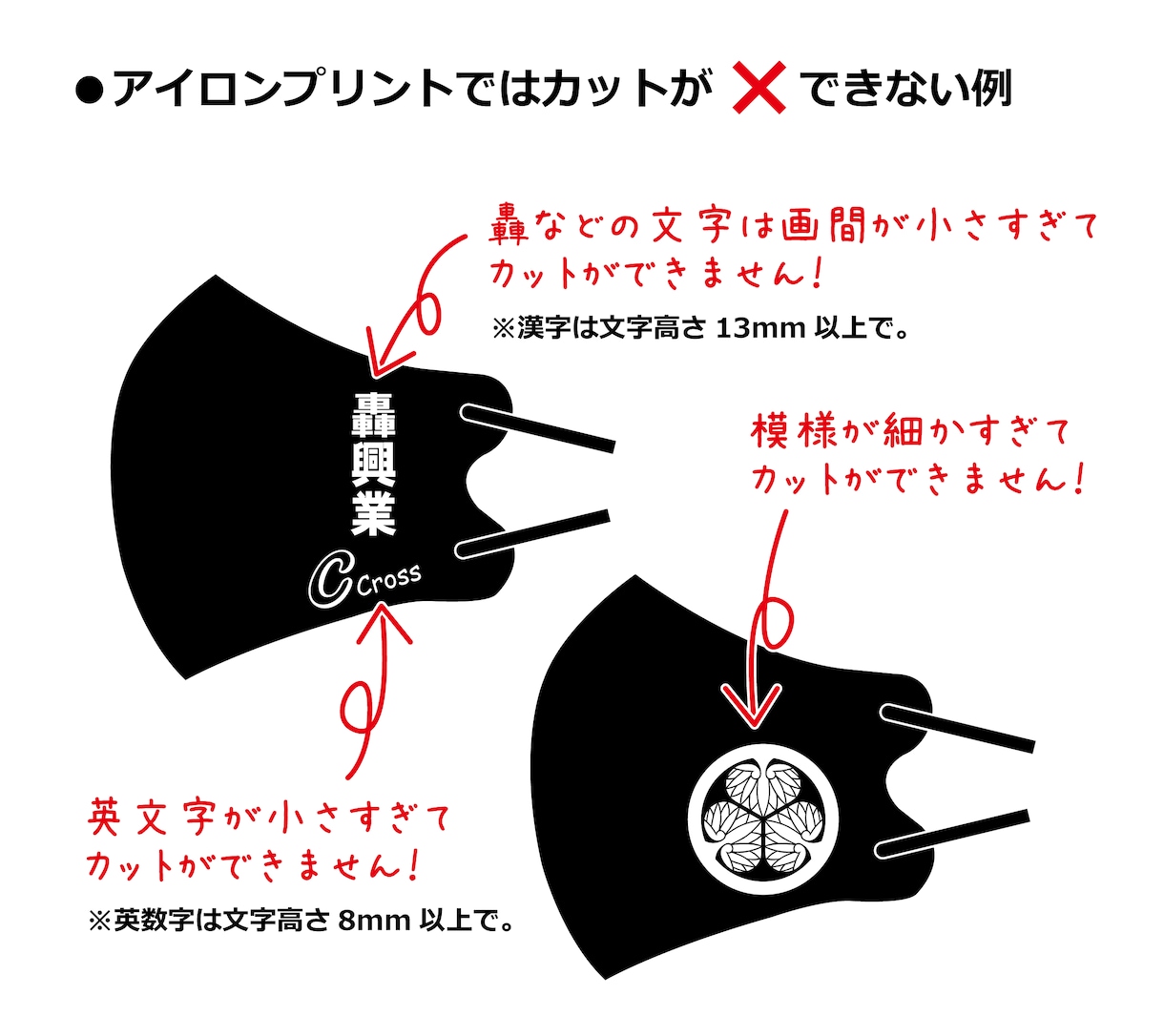 オリジナルマスク　チームマスクを制作いたします アイロンプリントでオリジナルマスクやチームマスクを作ります イメージ4