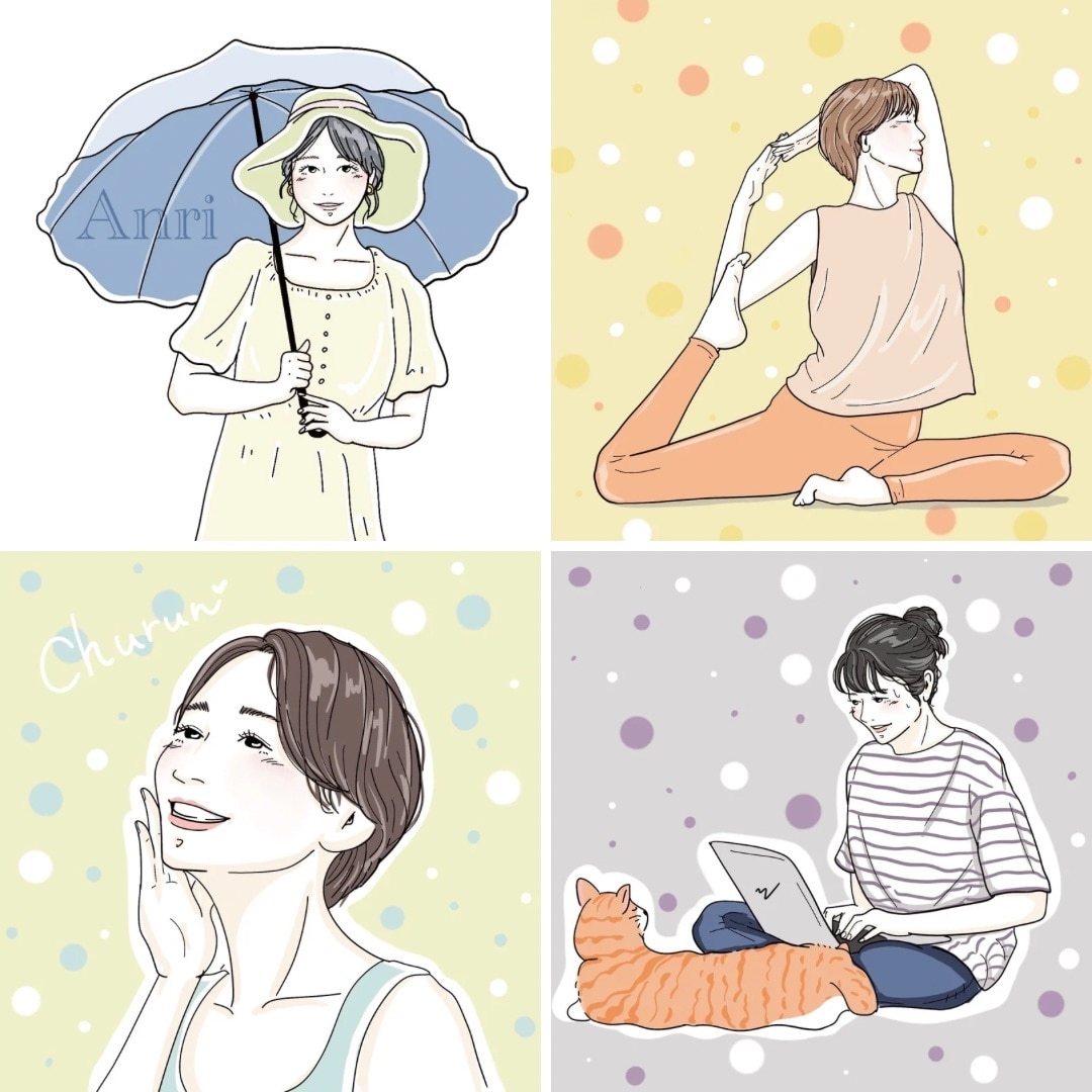 商用◎表情変更無料！ かわいい線画アイコン描きます 清涼感ある似顔絵イラスト◼︎名刺やショップカードにおすすめ！ イメージ1