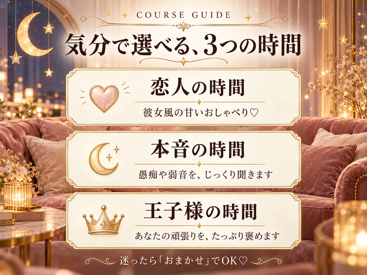 彼女気分の甘いチャットで30分あなたを癒します 夢の国のひみつのラウンジ♡今夜はりあに甘えてみる？♡ イメージ4