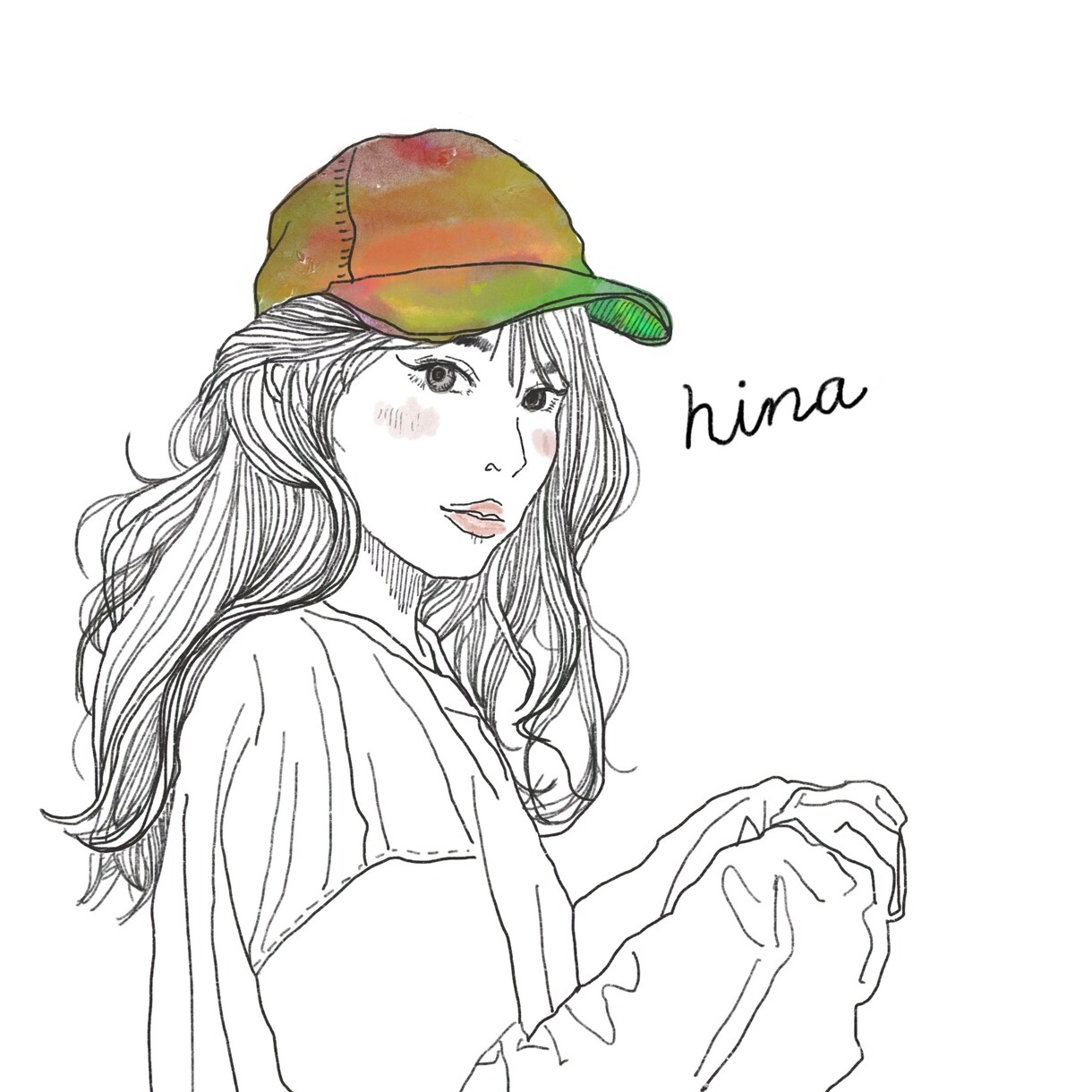 シンプルでおしゃれな名前入り似顔絵を描きます 顔出し無しでもおしゃれなアイコン☺︎ イメージ2