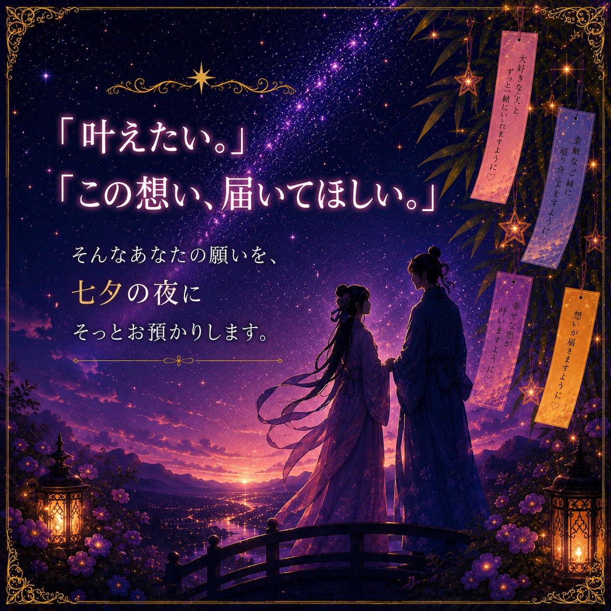 七夕恋愛成就タロットで願いを後押しします 七夕に願いを込めてみませんか？ イメージ4