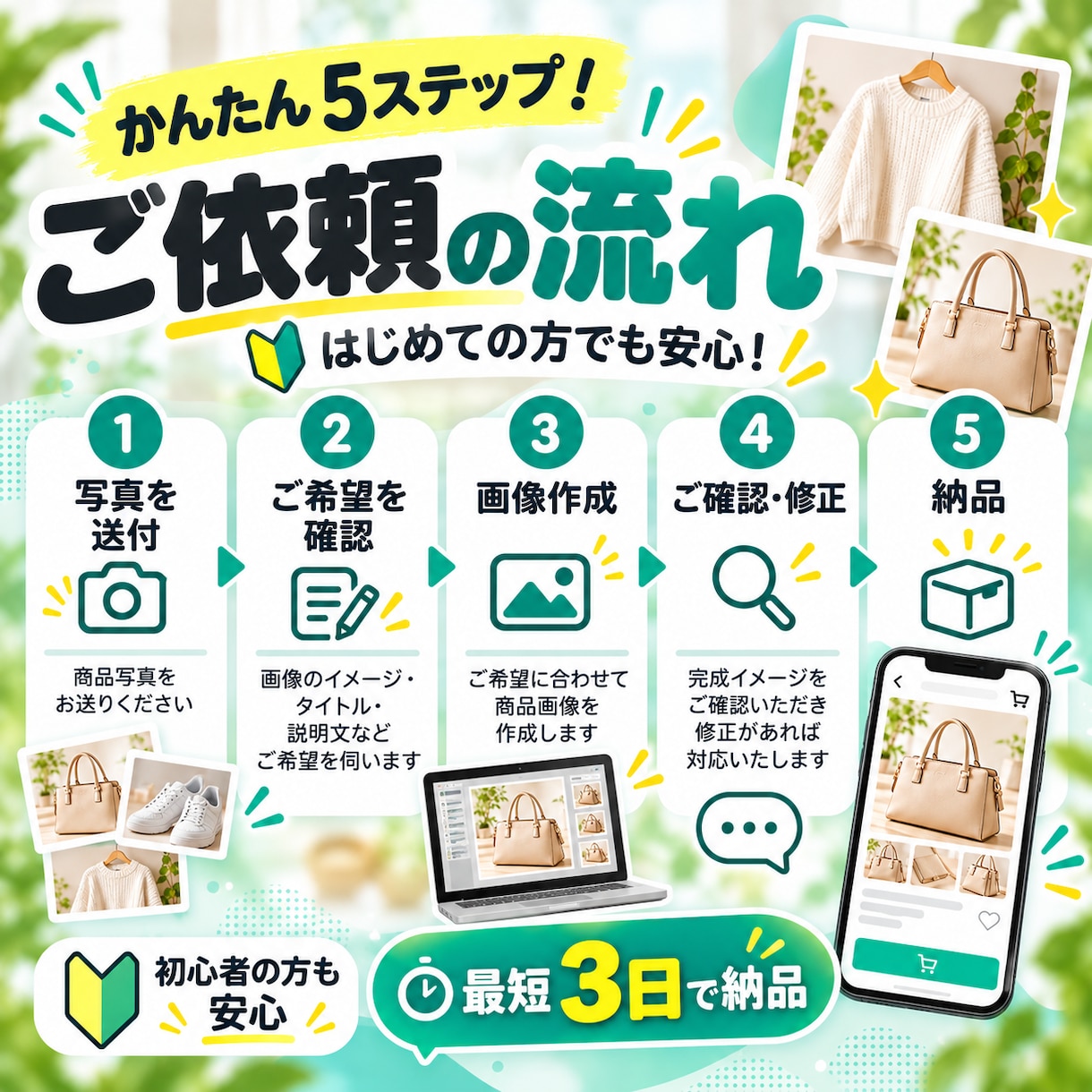 フリマ・EC用の商品画像を作成しますます 写真を送るだけ！画像・タイトル・説明文まで対応 イメージ4