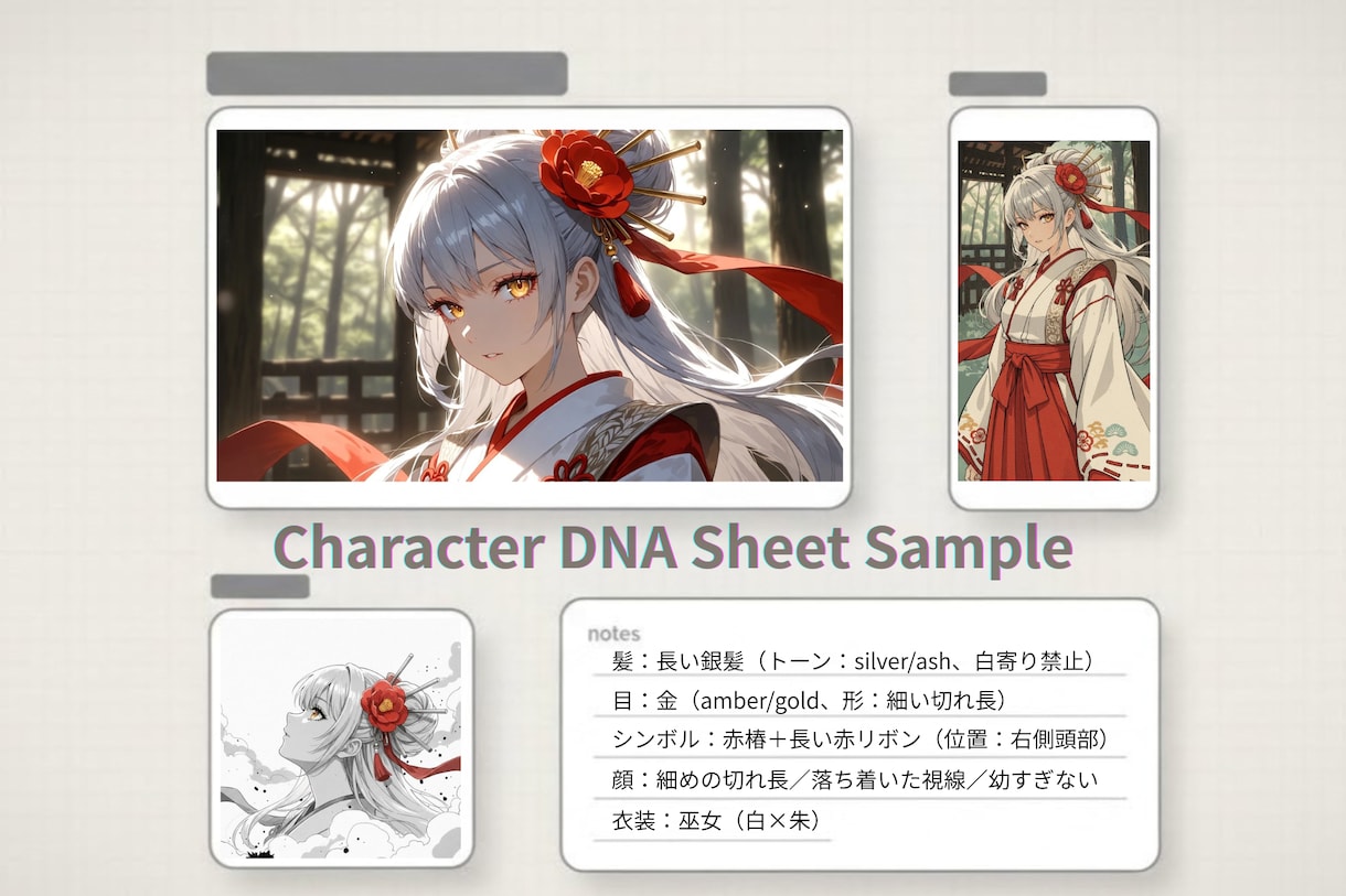 キャラクター仕様書を作成します ｜生成AIキャラクターの別人化を防ぎます イメージ6