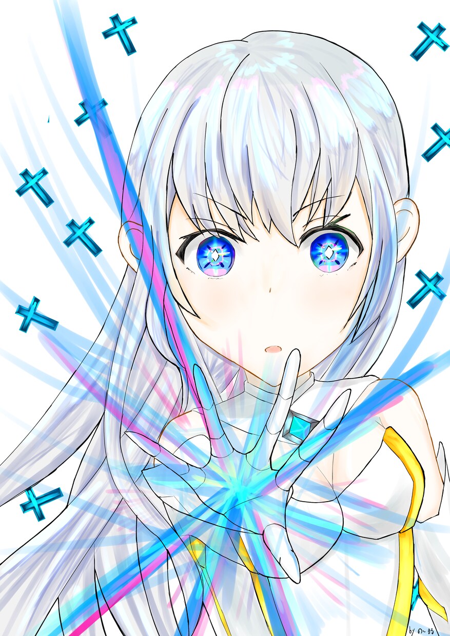 キャラ単体イラスト描きます 銀髪蒼眼女の子のイラストを描きます イメージ3