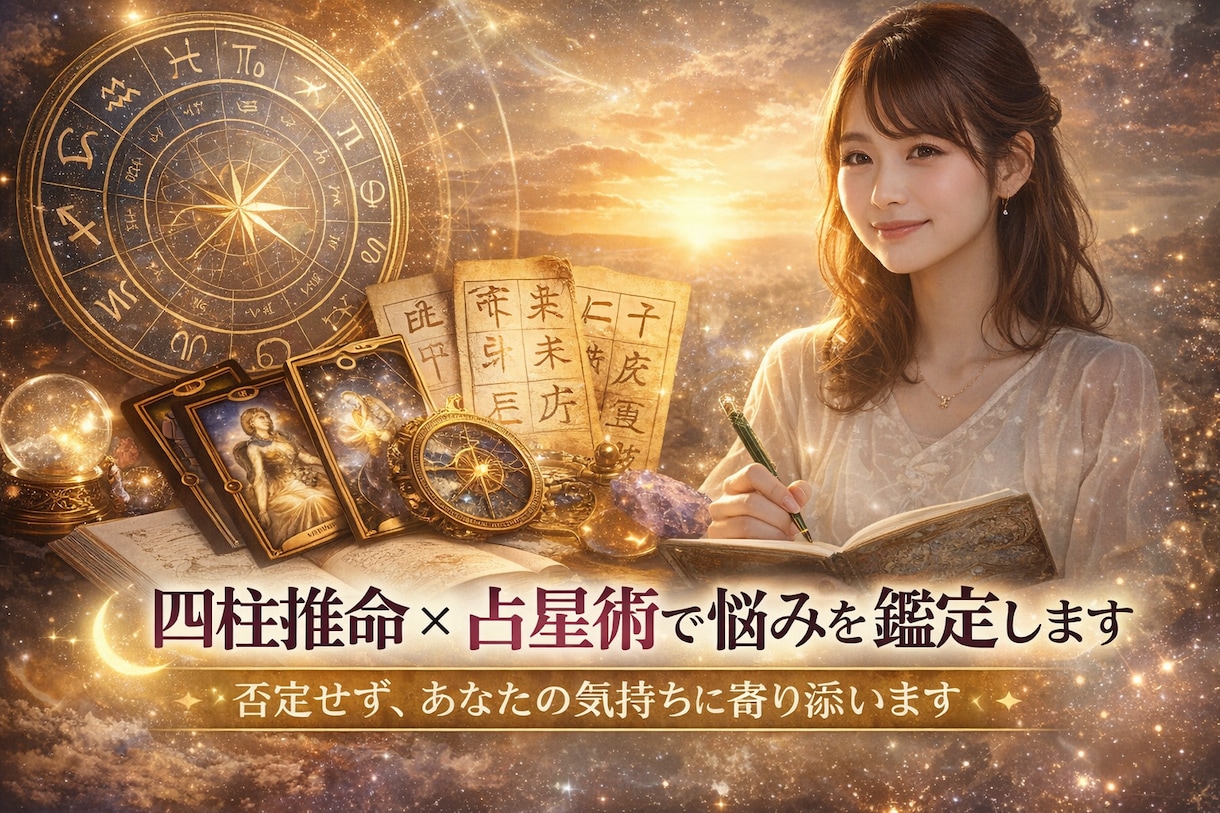 四柱推命×占星術で悩みを鑑定します 気持ちを整理し、前に進むヒントをお伝えします イメージ1