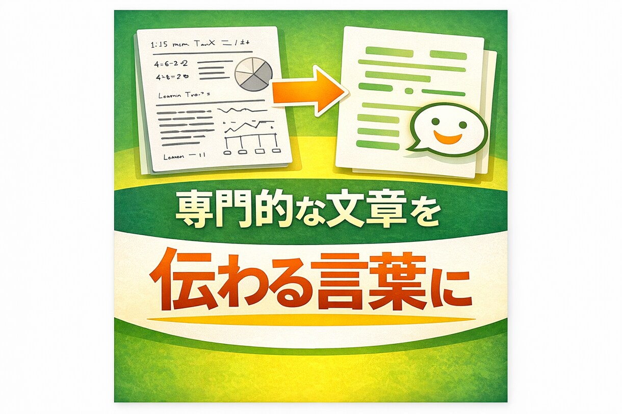 専門用語OK｜難しい文章をやさしく読みやすくします 流し読みで文章を理解！難解な文章を優しい日本語に翻訳します。 イメージ1