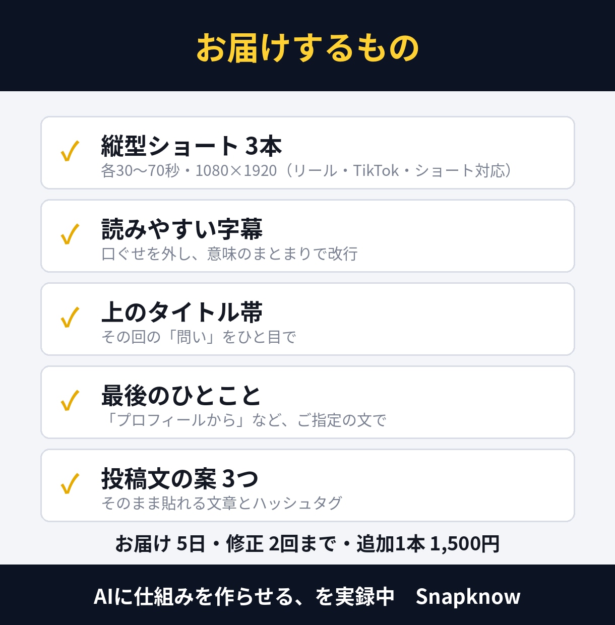 インスタライブを字幕つきリール3本に切り抜きます 録画を送るだけ。話した言葉を読みやすい字幕に イメージ2