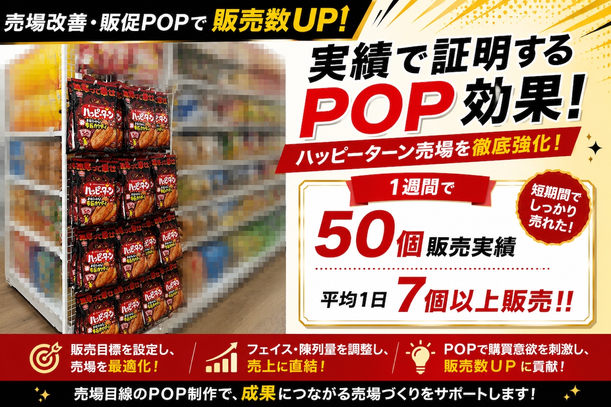 売場目線で目立つ店舗POPを制作しますます 店舗向けの目立つ販促POP制作 イメージ2