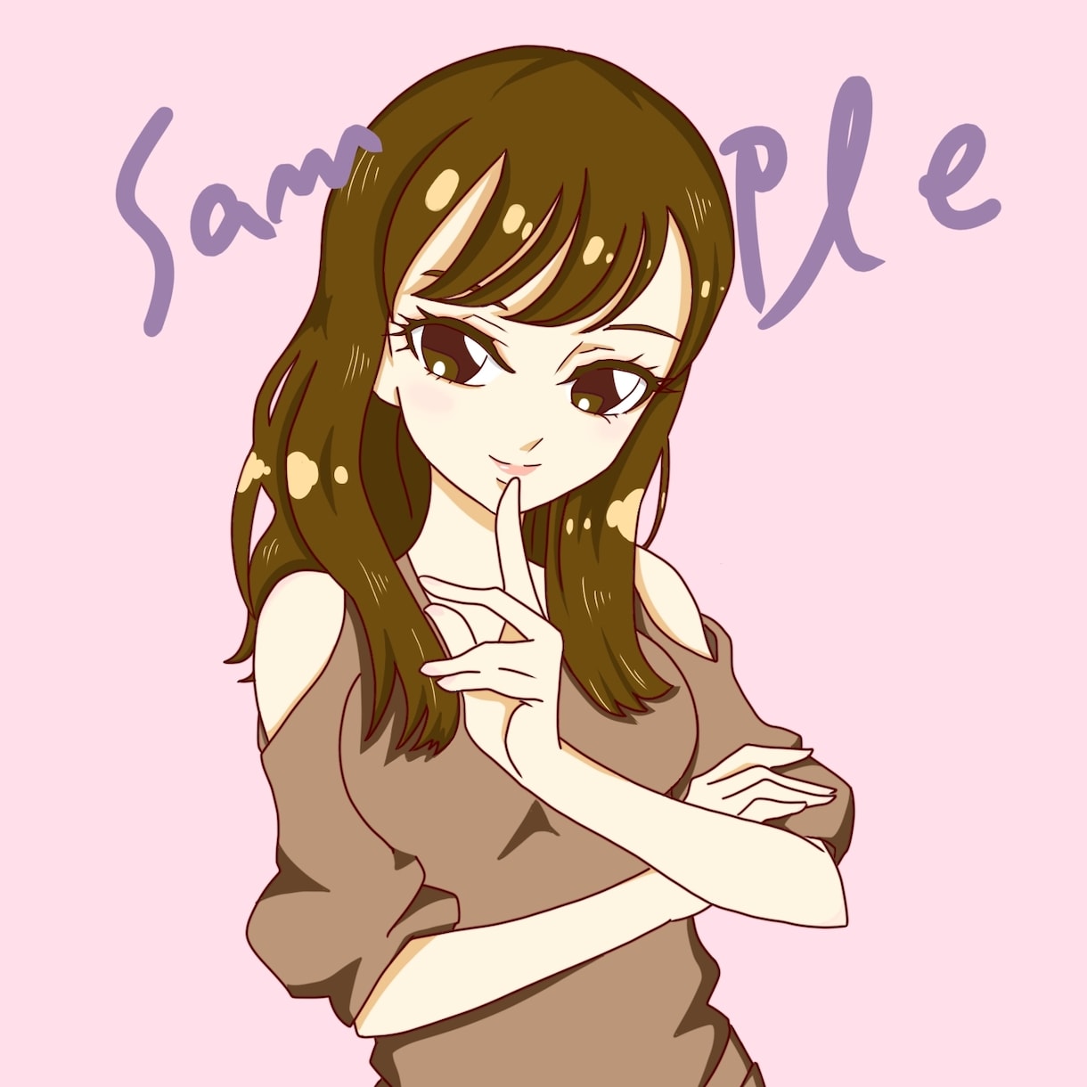 目を惹く美少女アニメ風似顔絵アイコンお描きします キラキラかわいいポップなSNS映えアイコン イメージ6