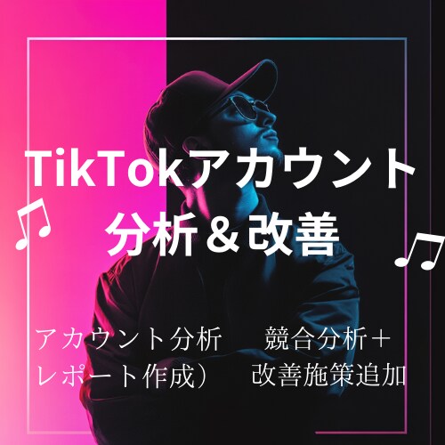 TikTokアカウント分析＆改善アドバイスします TikTokアカウントを徹底分析し、伸びるための改善策を提案 イメージ1