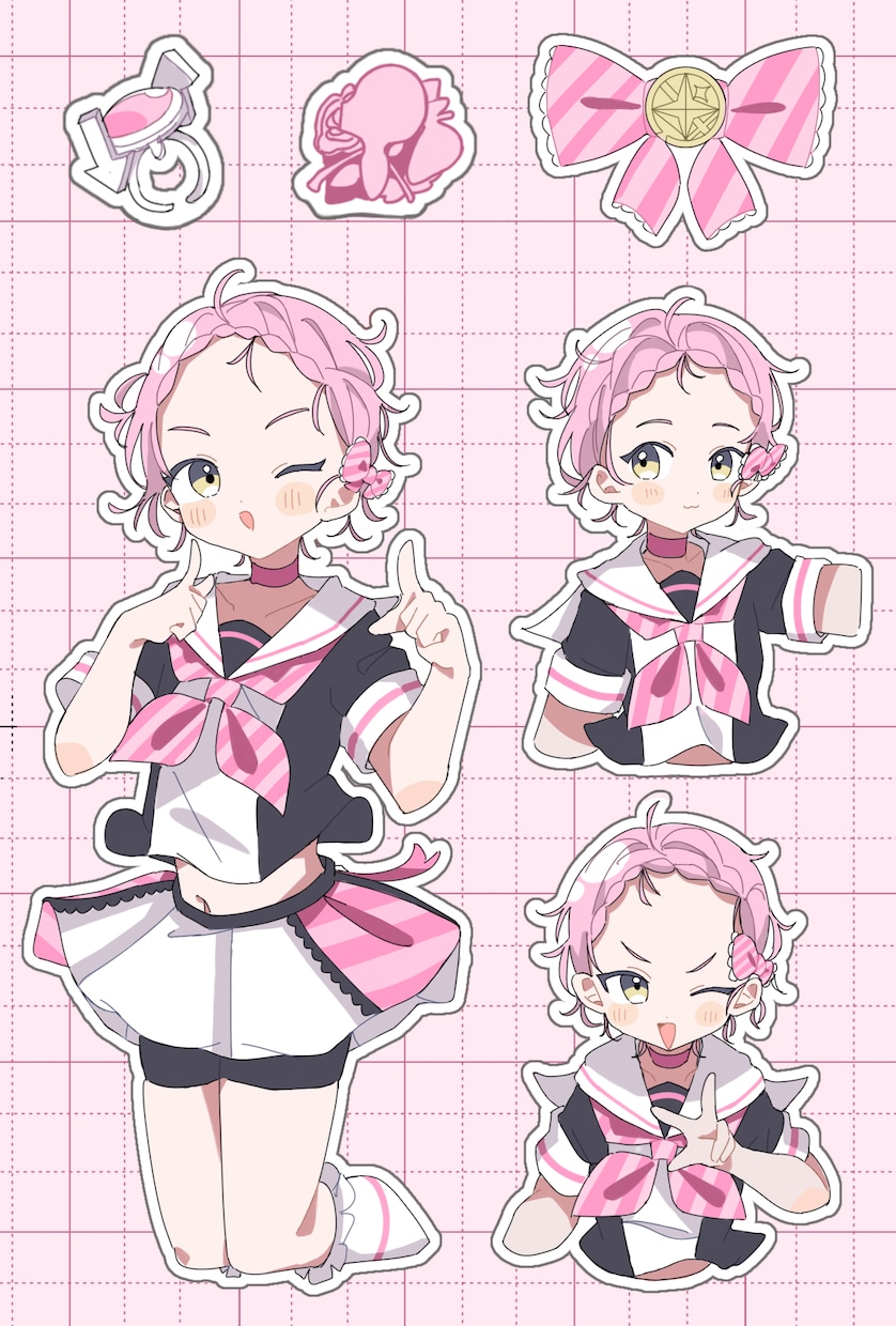 パステルカラーの幼い女の子のアイコンを描きます ぷくぷくなほっぺが特徴な絵柄で作成してます イメージ1