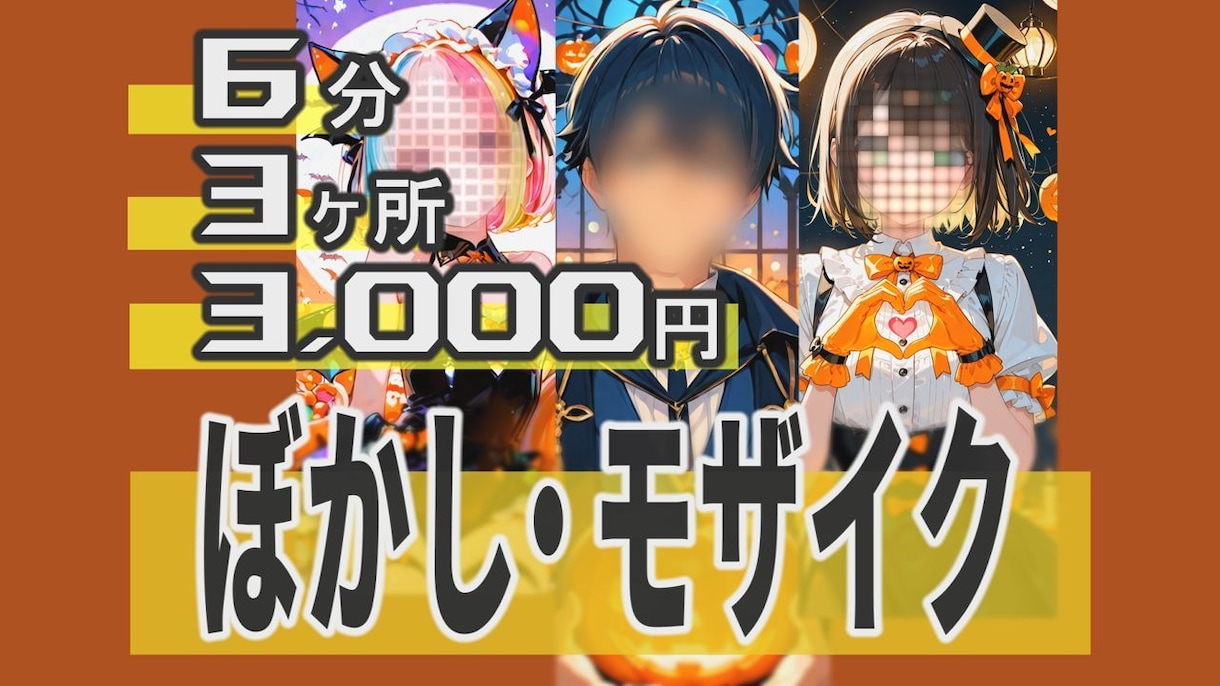 ブレブレ動画も対応！ぼかし/モザイク加工いたします 【6分 3箇所 3,000円!　隠しの追従編集 代行します】 イメージ1