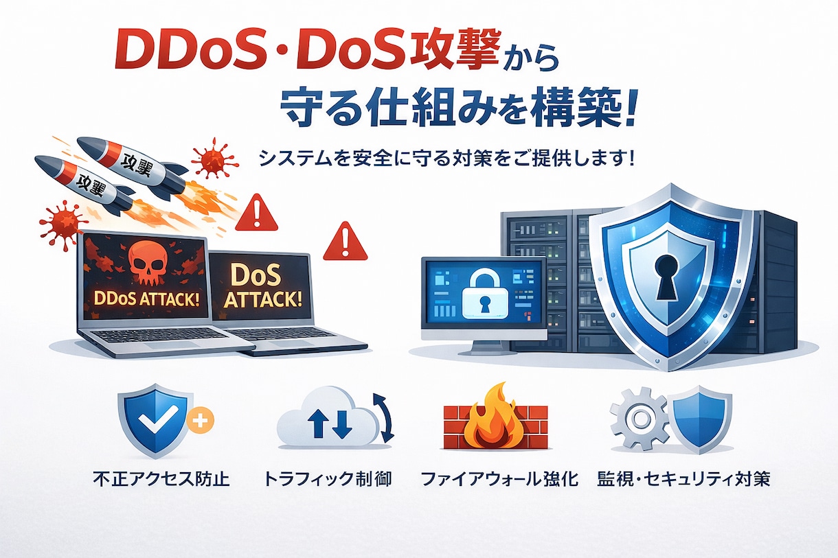 DoS･DDoS保護の仕組みを構築します ゲームサーバーやWebサイトの攻撃保護の仕組みを構築します イメージ1