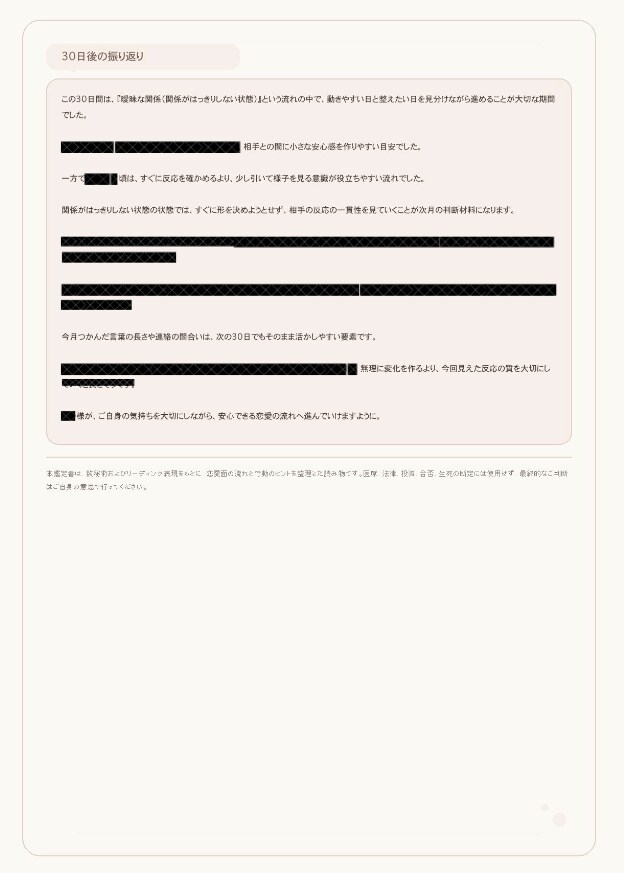 恋愛の30日運勢カレンダーを作ります 数秘術で動く日・待つ日を日付ごとに鑑定 イメージ6