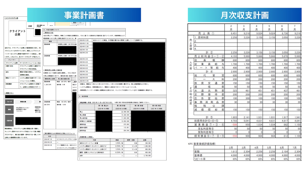 資金調達のプロが事業計画書と収支計画表を作成します 融資成功への最短ルート！プロが手掛ける計画書作成サービス イメージ2