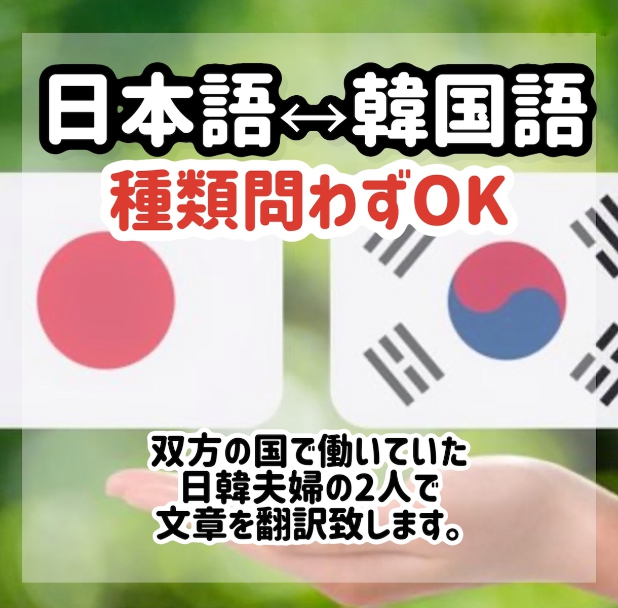 💬ココナラ｜韓国語⇔日本語のネイティブな翻訳のお手伝いをします   REIJUN92  
                5.0
           …