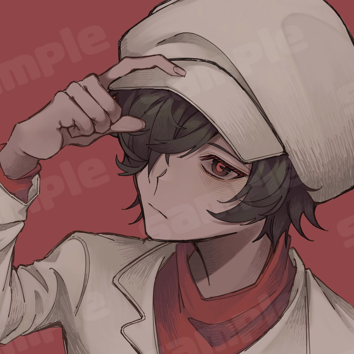 淡くてかっこいいSNS用などのアイコンお描きします 印象的でくすみカラーの淡いイラストをお描きします！ イメージ1