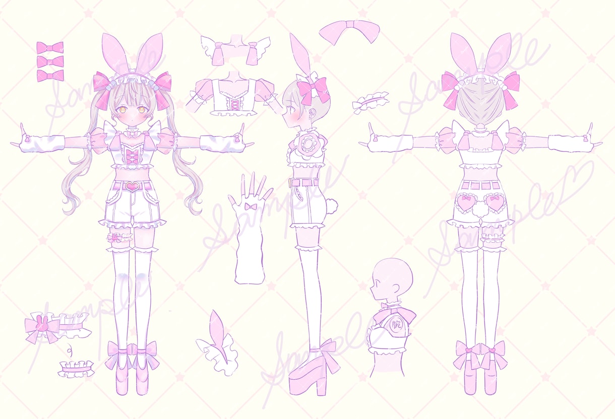 選べる塗り2種☆ゆめかわでポップなイラスト描きます 無料でゴスロリ衣装デザインできます（ご希望者のみ) イメージ10