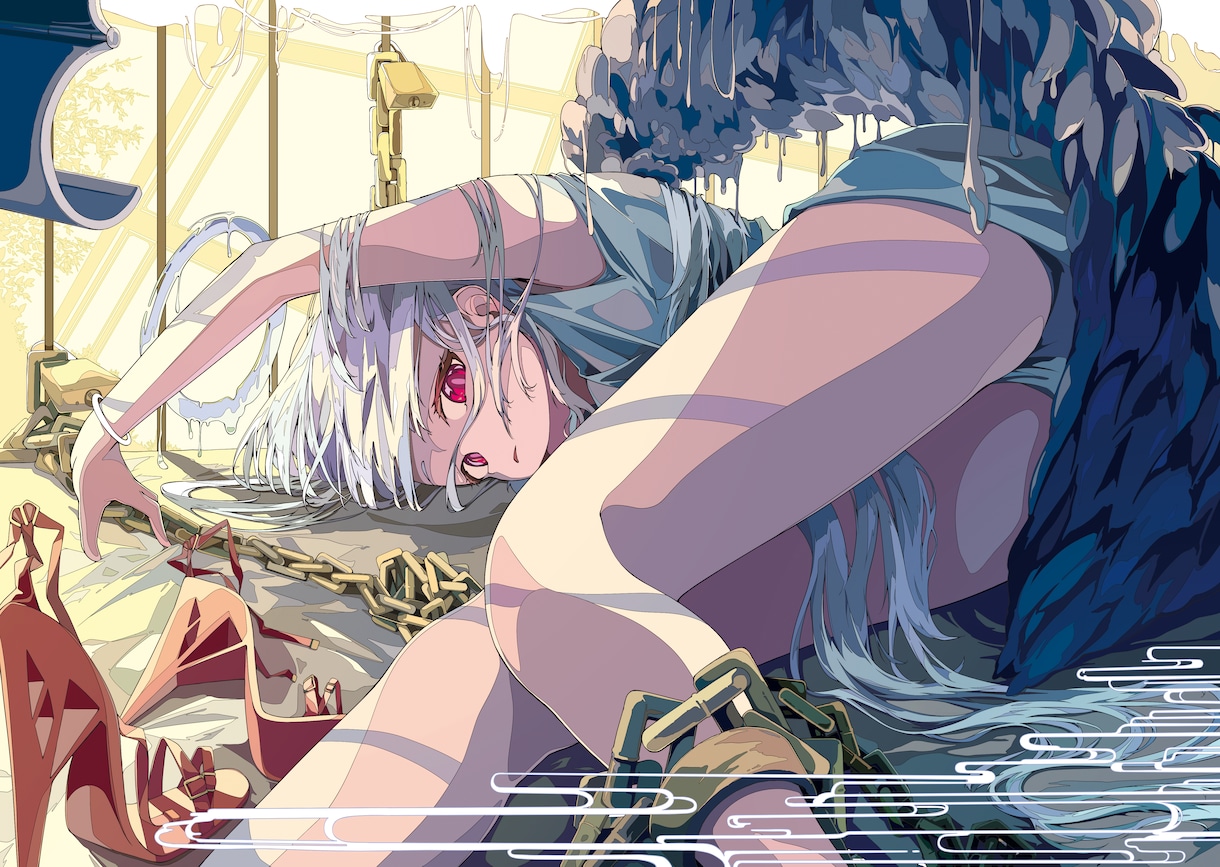 MVや書籍、グッズなどに使えるイラスト制作します 線画が強調された大胆なアングルで世界観を表現します イメージ3