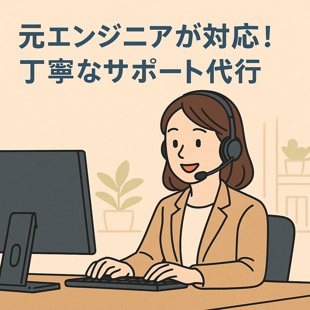 元エンジニアが対応！丁寧なサポート代行します 実務15年！ITにも強い対応力と高い作業品質が強みです イメージ1