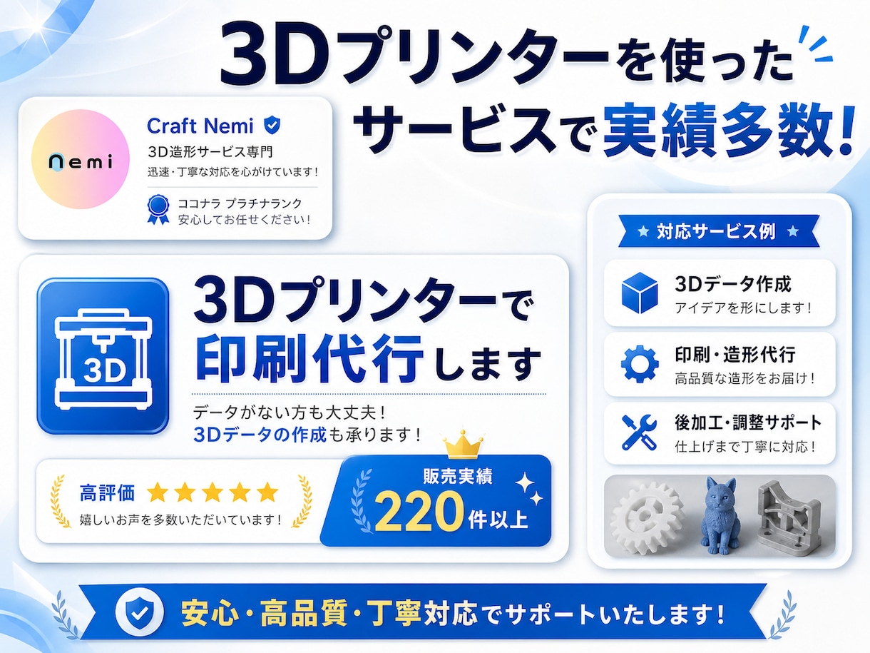 3Dプリンタの使い方を教えます 初心者歓迎！プロが3Dプリンタの活かし方を教えます！ イメージ3