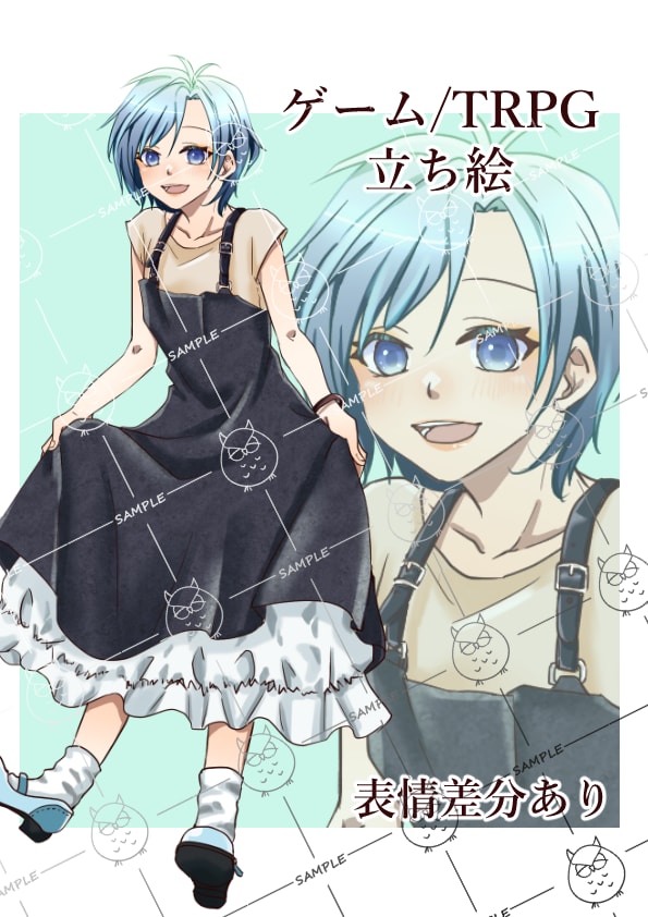 完成品！女の子の一点ものの立ち絵販売いたします オリジナルショートカットの女の子。IRIAM動作確認済み イメージ1