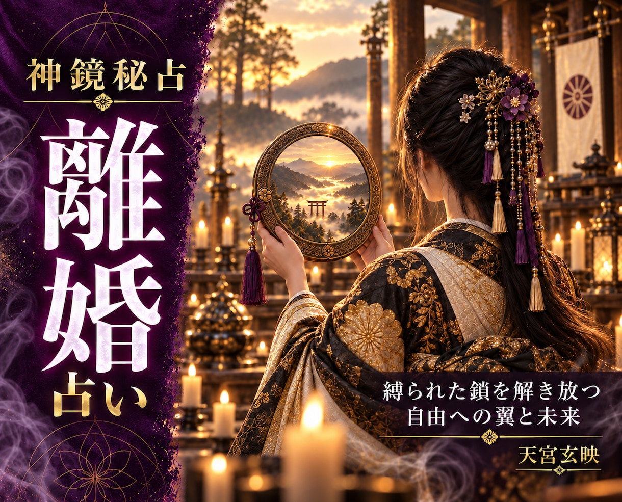 離婚/継続…悩む夫婦関係から人生の舵を取り戻します 離婚鑑定｜神鏡秘占で本音を透写し納得の決断へ導きます イメージ1
