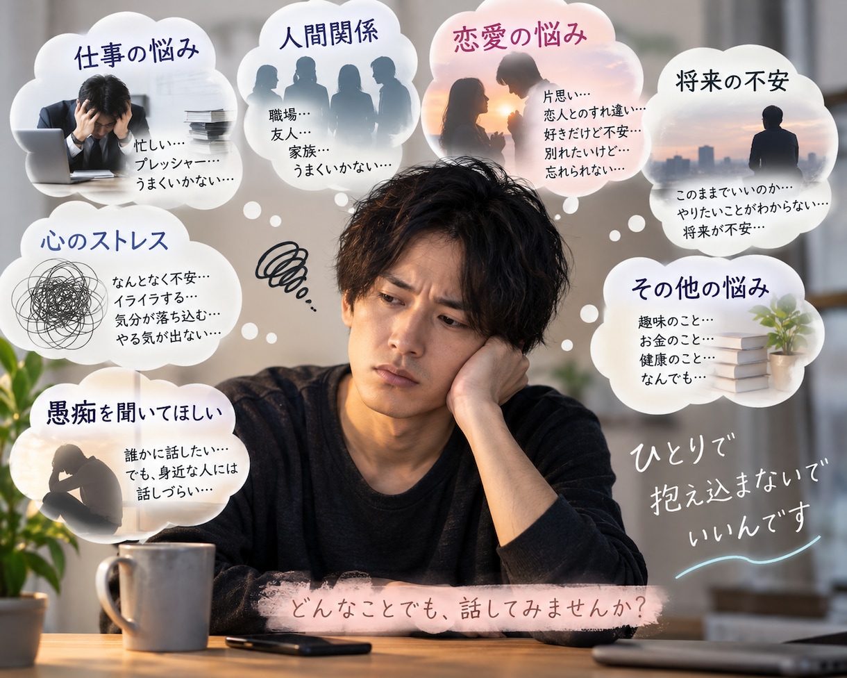 24時間ゆっくりチャットでお悩みを聞きます 話したい　愚痴些細な事　夢語り　自慢話　褒められた事 イメージ2