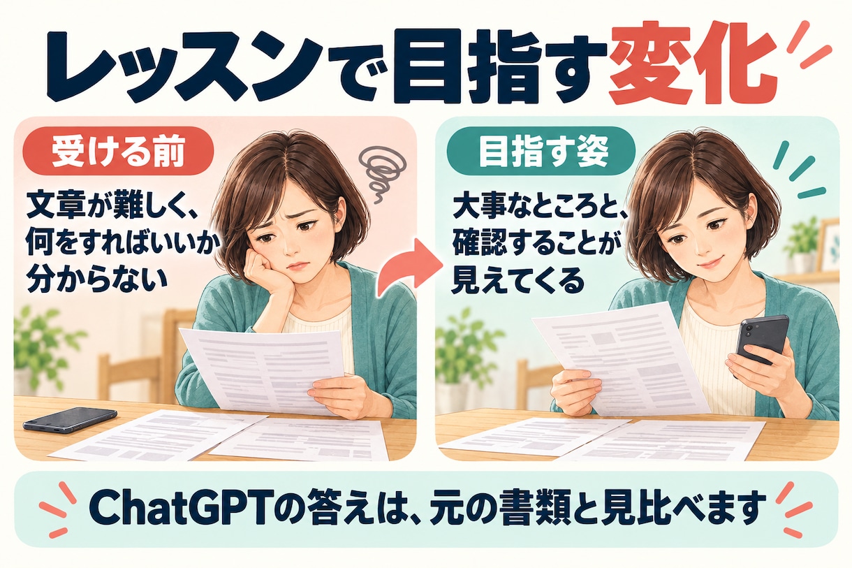 ChatGPTを使った書類の内容整理術を学びます 書類の確認が大変な主婦の方でも、書類を早く正確に理解できます イメージ4