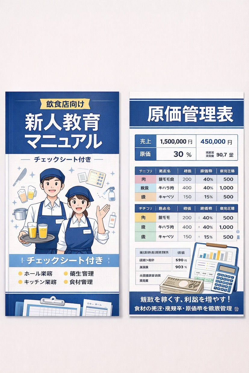 飲食店のマニュアル・原価管理資料を作成しますます 現場で使える飲食店資料を作成します イメージ2