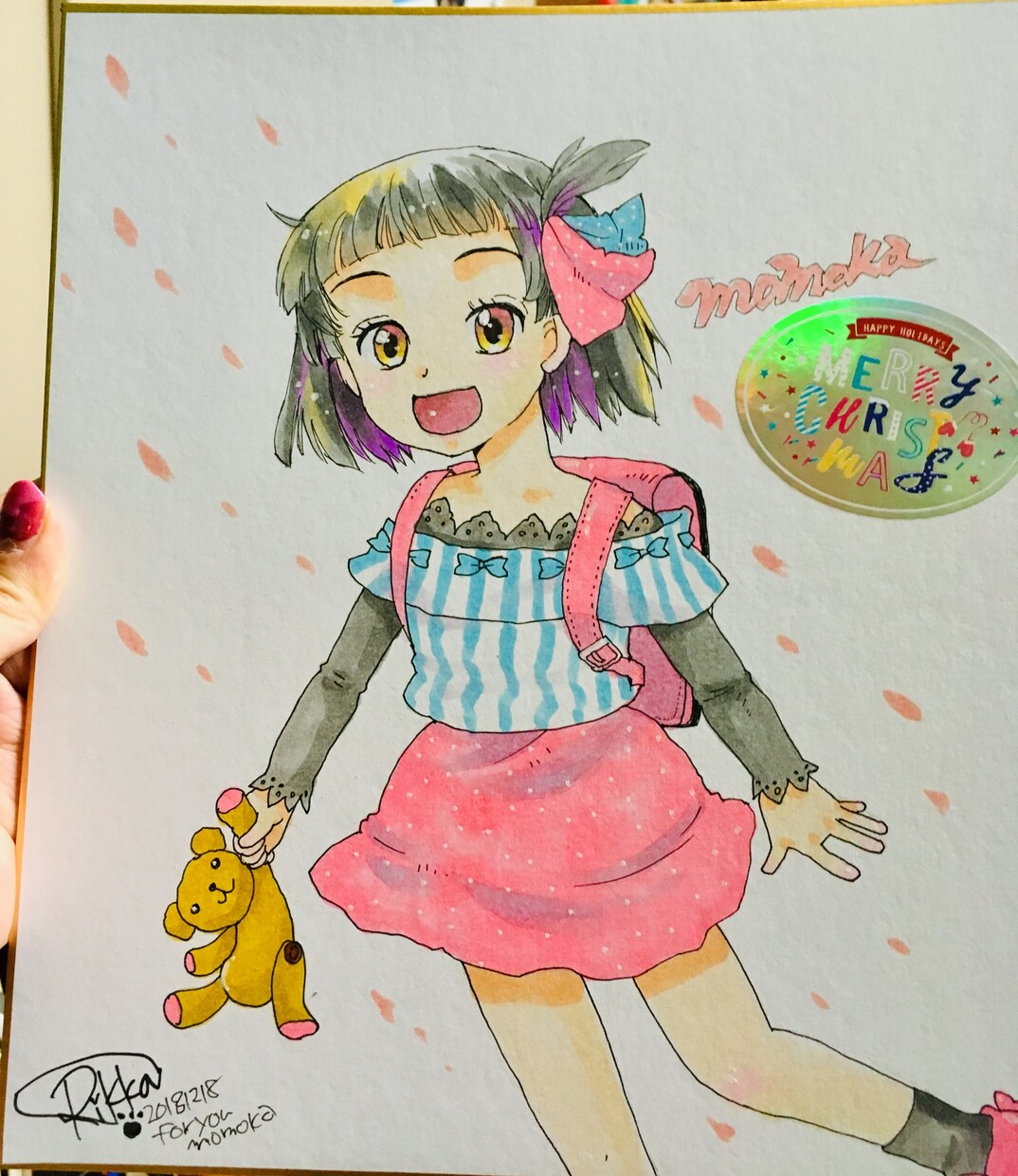 オーダーメイド似顔絵色紙一点物描きます 小さいお子様の誕生日プレゼントや友人へのサプライズへ イメージ2