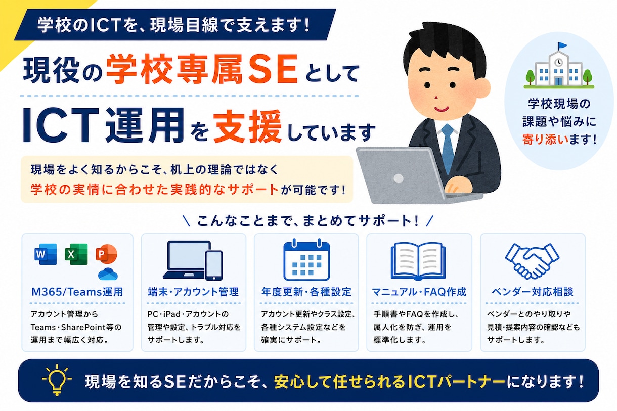 私立学校のICT運用/専用アプリの開発を支援します 私学専属SEの経験/ノウハウでICT運用整理から開発まで支援 イメージ4